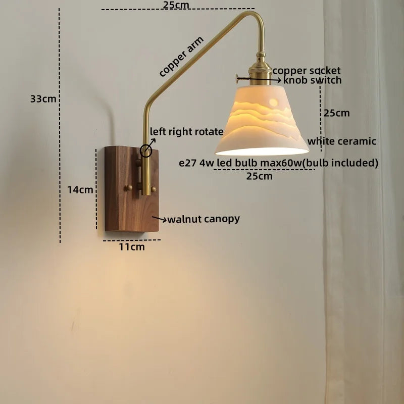 Afralia™ Glass Copper LED Wall Sconce Modern Stair Light Fixtures