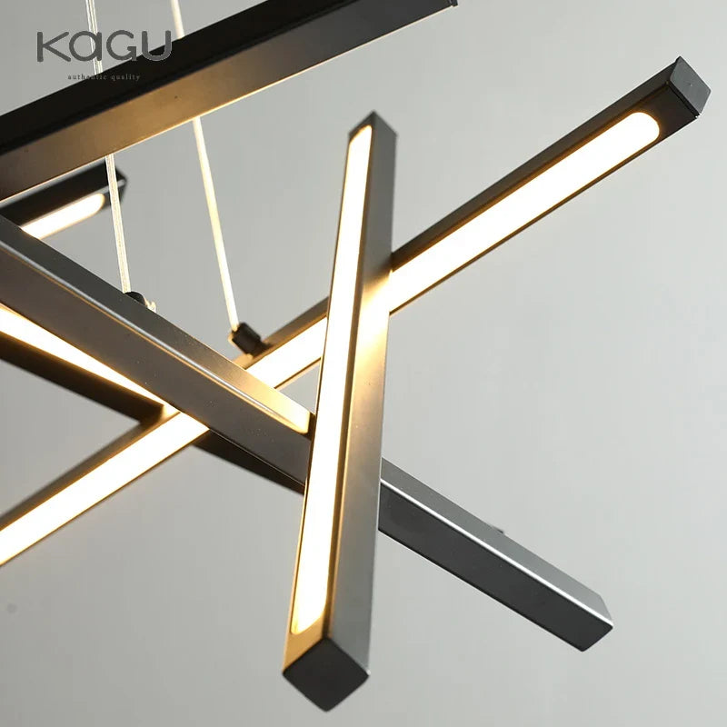 Afralia™ LED Chandelier Remote Control Ceiling Pendant Light for Living Room, Dining Room, Bedroom