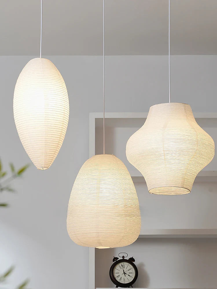 Afralia™ Akari Noguchi Rice Paper Pendant Lights for Bedroom Tea/Living Room