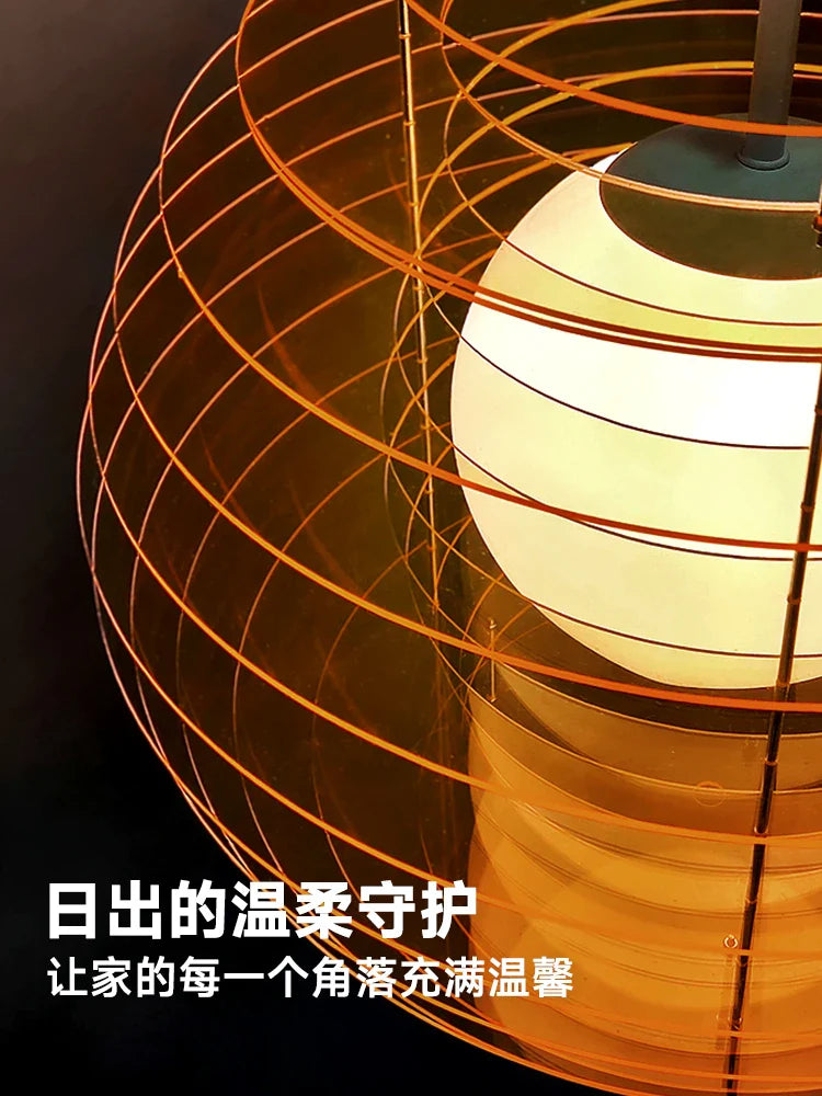 Afralia™ Retro Sunset Pendant Light for Restaurant, Vintage Bar Counter Island Platform