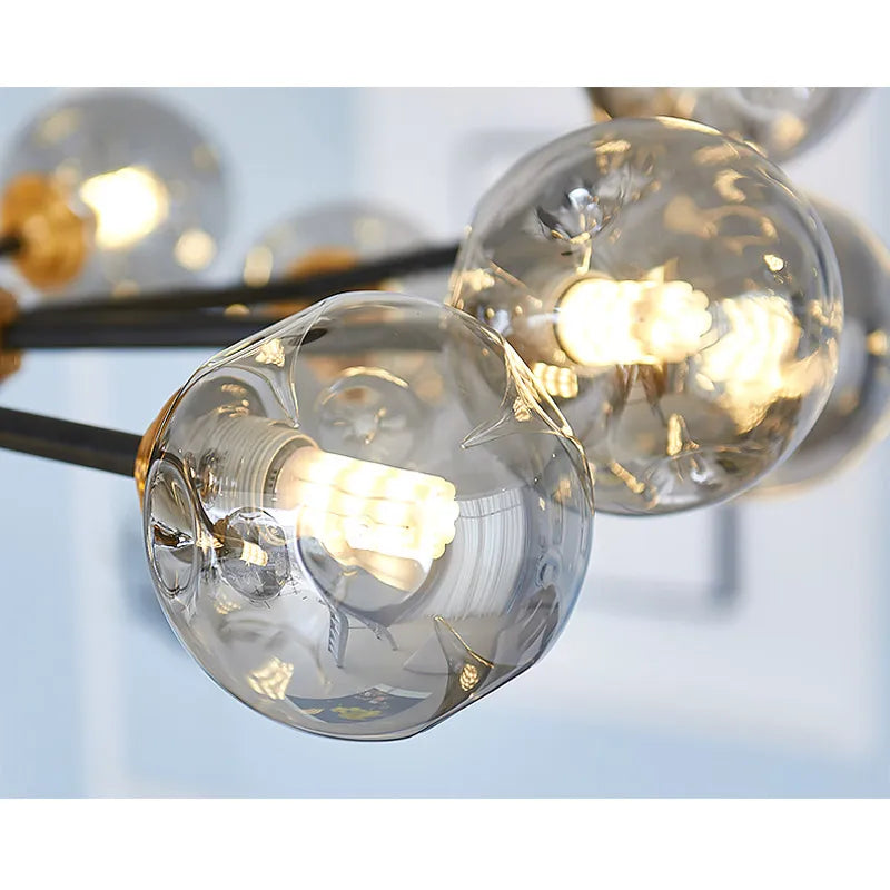 Afralia™ Nordic Glass Ball LED Chandeliers - Home Indoor Hanging Pendant Lighting