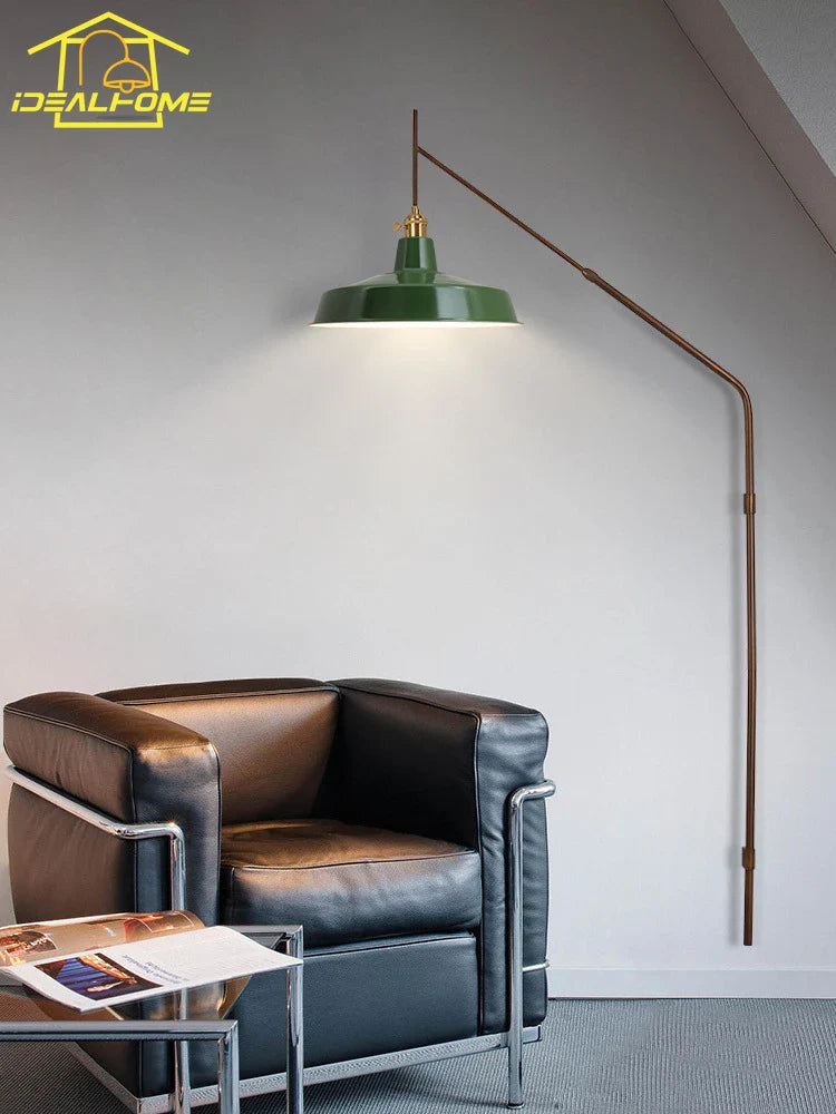 Afralia™ Long Pole Swing Arm Wall Lamp LED E27, Telescopic Design, Hotel Restaurant Hall Aisle