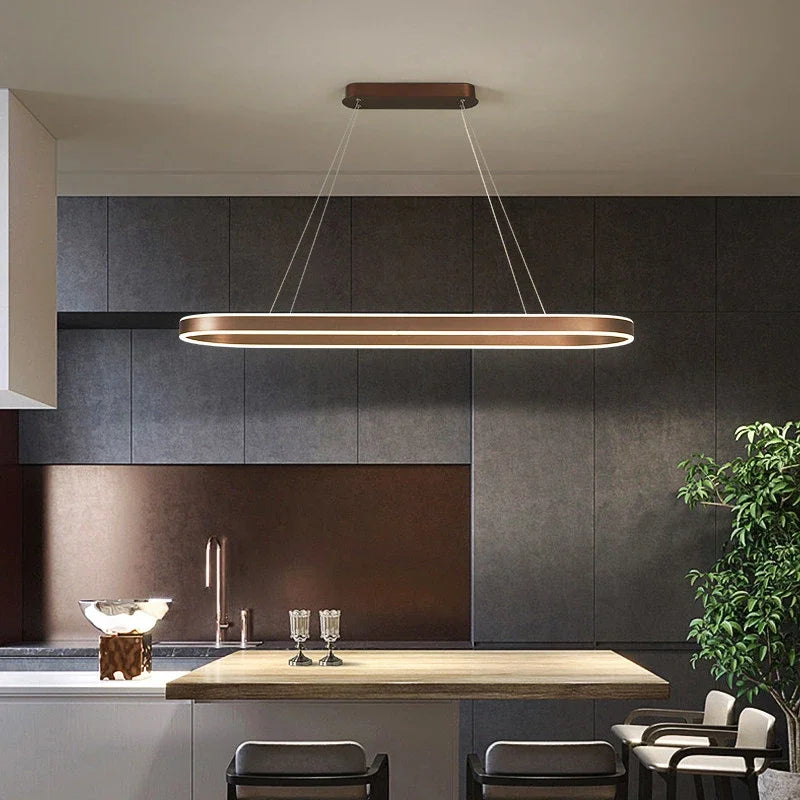 Afralia™ Modern Dimmable Ring Pendant Lamps for Kitchen Office Dining Room Lighting