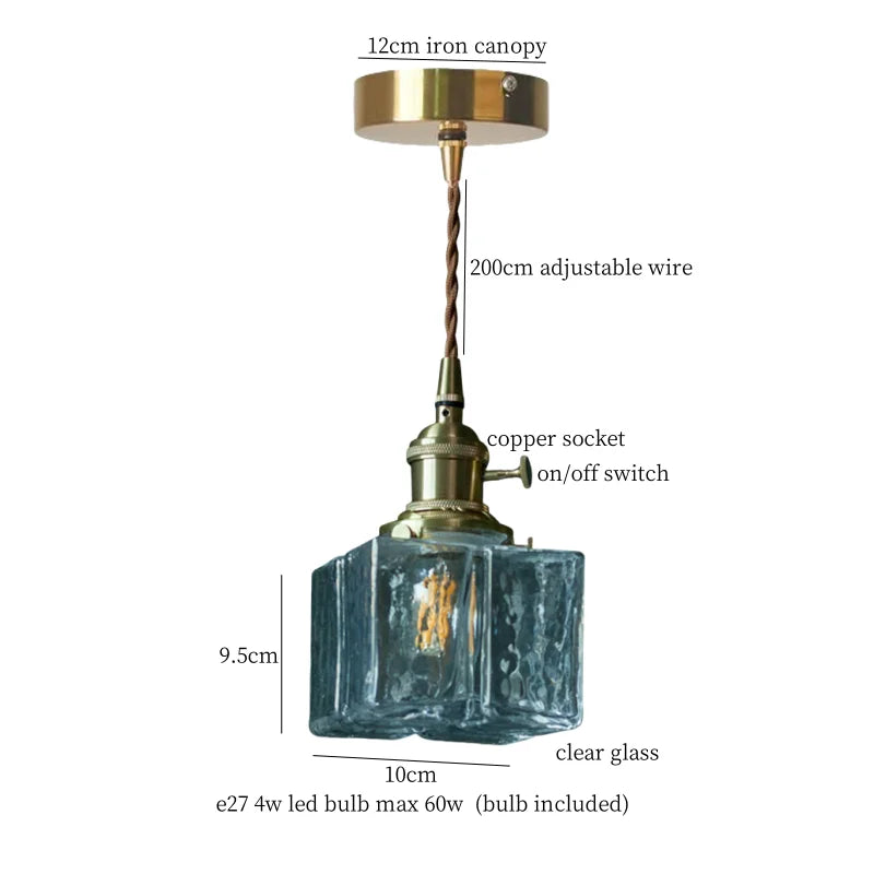 Afralia™ Clear Glass LED Pendant Light for Bedside Living Dining Decor