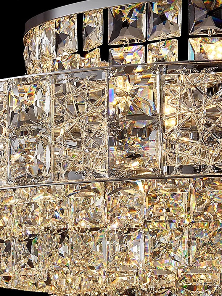 Afralia™ Glitter Crystal Pendant Lights - Modern LED Oval Hanging Lamps for Dining Room