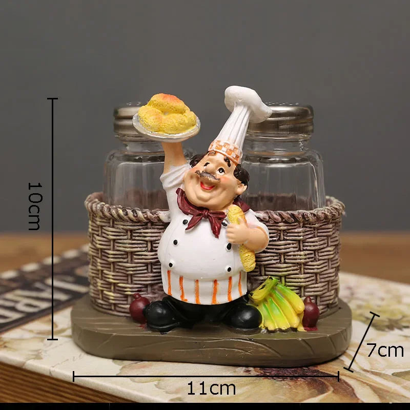 Afralia™ Bearded Chef Resin Figure Sculpture Modern Kitchen Desk Decor Ornaments