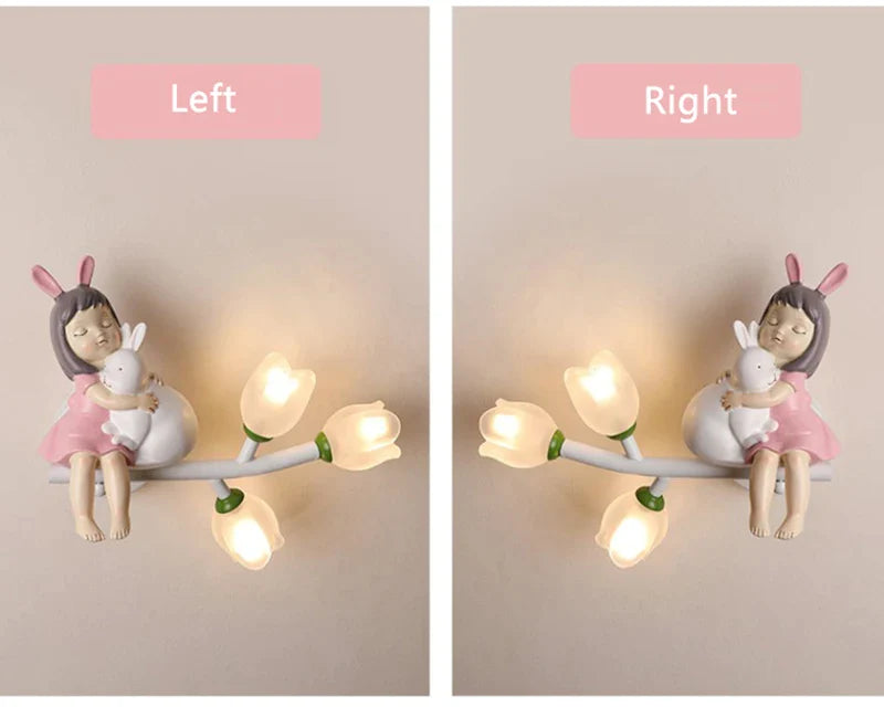 Afralia™ Flower LED Wall Lamp for Children's Bedroom Decor - G4 Night Light