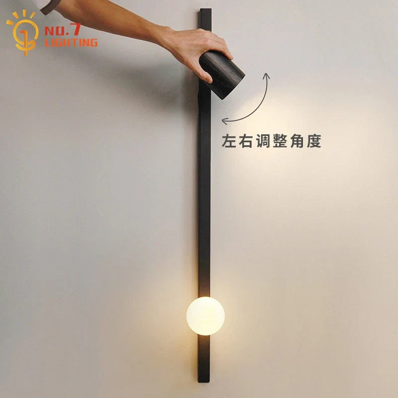 Afralia™ Black/White Wooden Wall Lamp for Minimalist Style Living Spaces