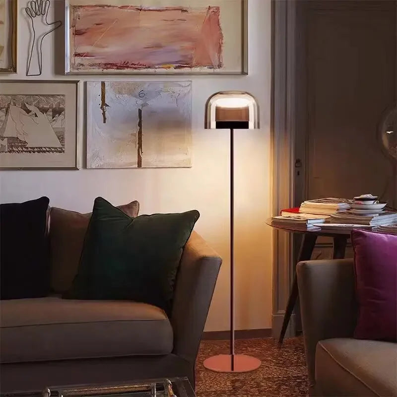 Afralia™ Rose Gold Designer Floor Lamp for Studio Living Room & Restaurant.