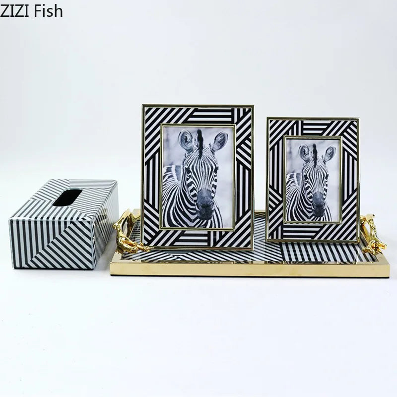 Zebra Texture Photo Frames by Afralia™ - Modern Decor for Wedding Gifts