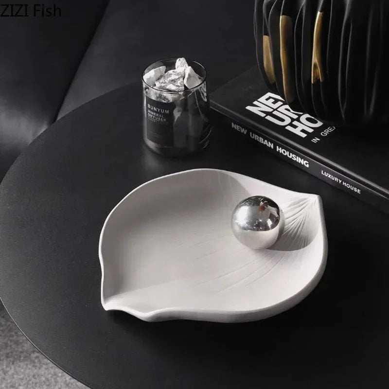 Afralia™ Leaves Tray Jewelry Stand - Multicolour Earrings & Necklace Display Plate