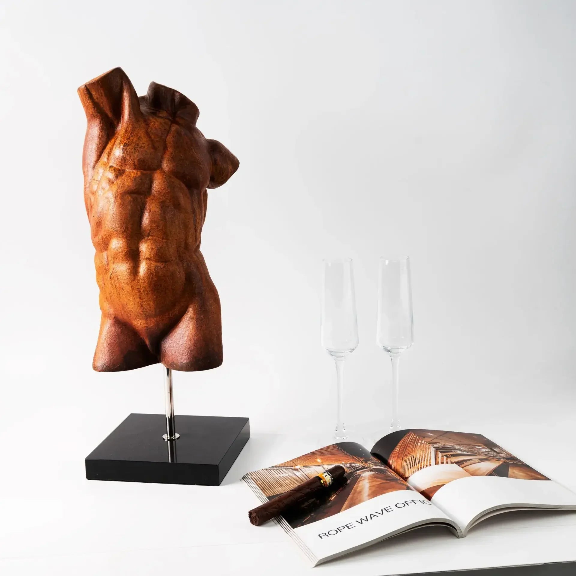 Afralia™ Abstract Figure Sculpture: David Brokeback Male Body Decorative Figurine