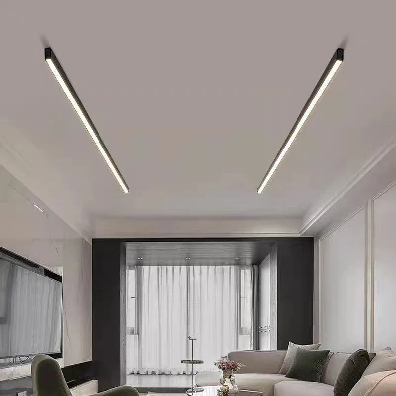 Afralia™ Modern LED Ceiling Lamp in Black and White Aluminum for Foyer, Bedroom, Restaurant, Aisle