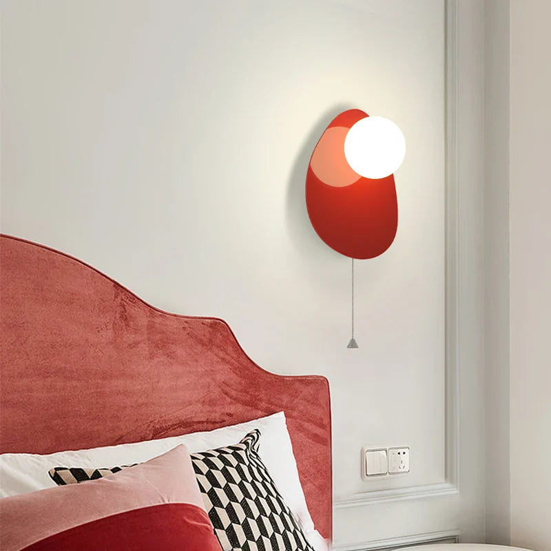 Afralia™ Modern Minimalist Cream Wind U-shaped Bedside Wall Lamp