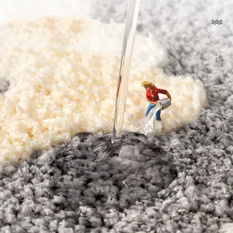 Afralia™ Flocked Embroidery Bathroom Mat Thicken Super Absorbent Water Quick-drying Anti-Slip Rug