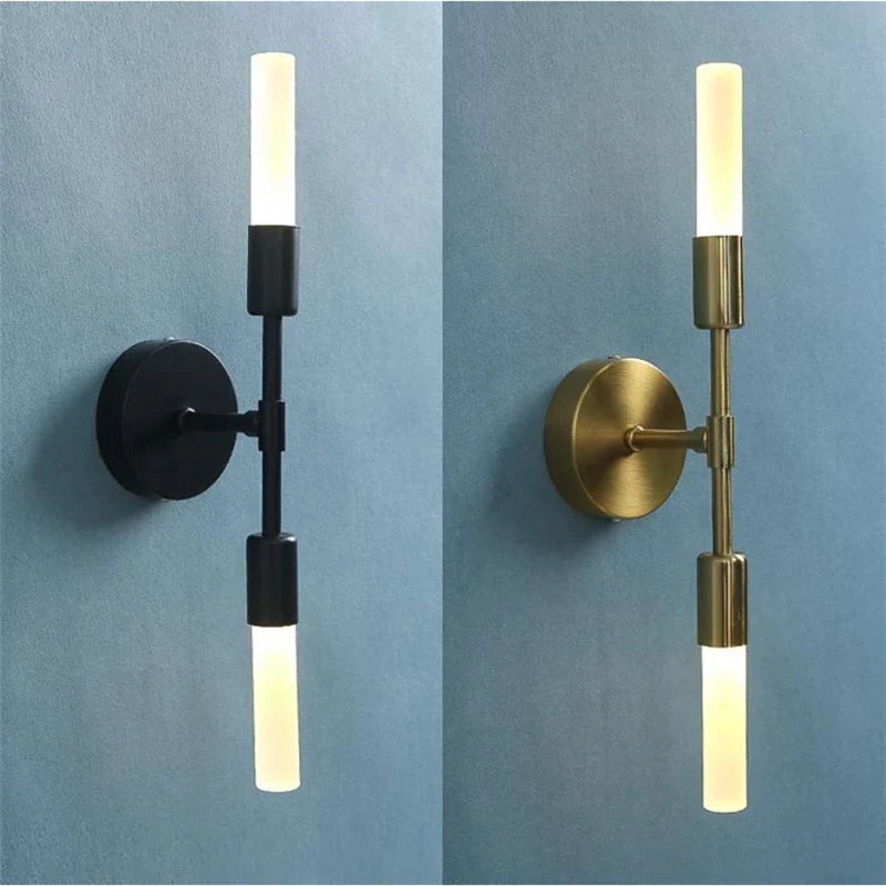 Afralia™ Modern Creative Glass Wall Lamps Ceiling Lighting 2-Heads Black Golden Fixture