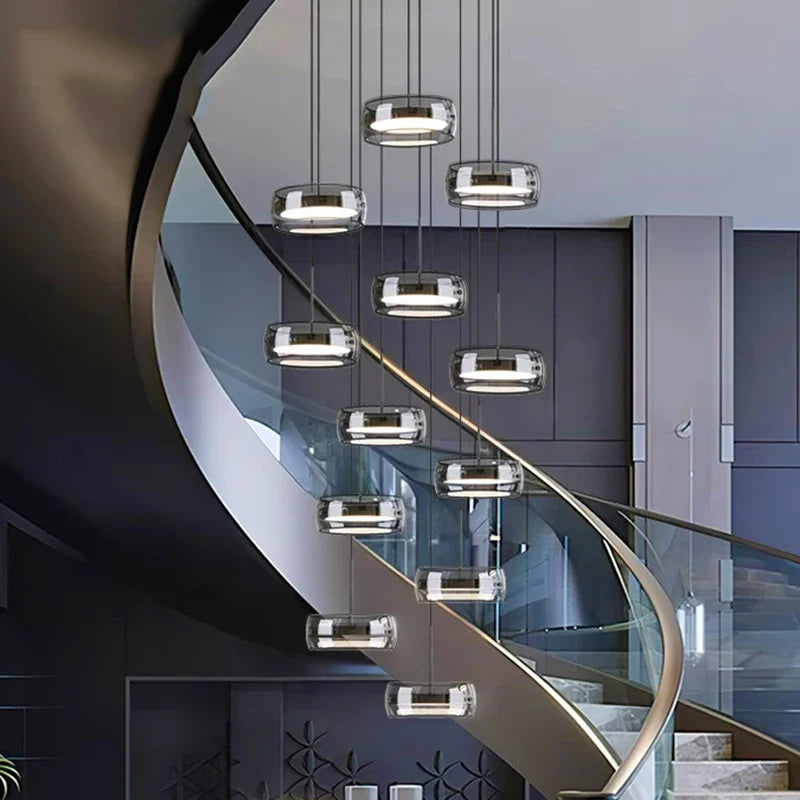 Afralia™ Modern LED Pendant Light for Staircase Chandeliers Living Room Decor