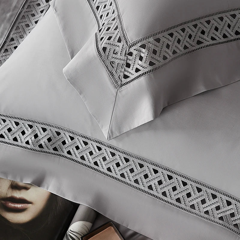 Afralia™ Egyptian Cotton Luxury Hotel Bedding Set: Duvet, Sheet, Pillowcases