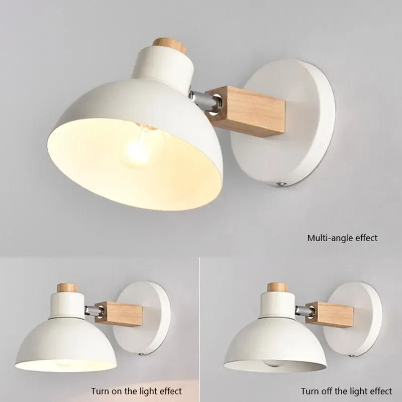 Afralia™ Nordic Modern LED Wall Sconce for Bedroom Wooden Decor