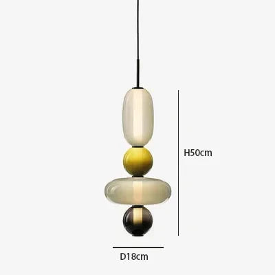 Afralia™ Candy Glass Ceiling Hanging Chandelier for Loft Living Room