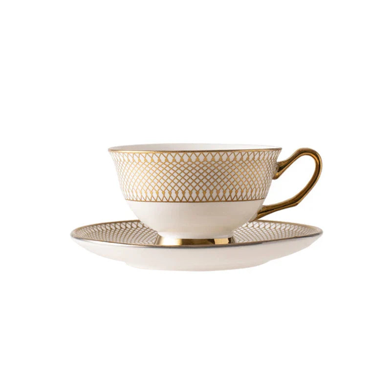 Afralia™ Gold Ceramic Tea Set for Dining Table, Coffee Mug, Teapot, Afternoon Tea & Beverage Container