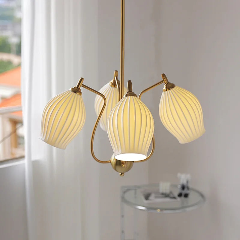 Afralia™ Ceramic Chandelier: French Bauhaus Style Art Pendant Light for Living Room, Dining Room, Bedroom