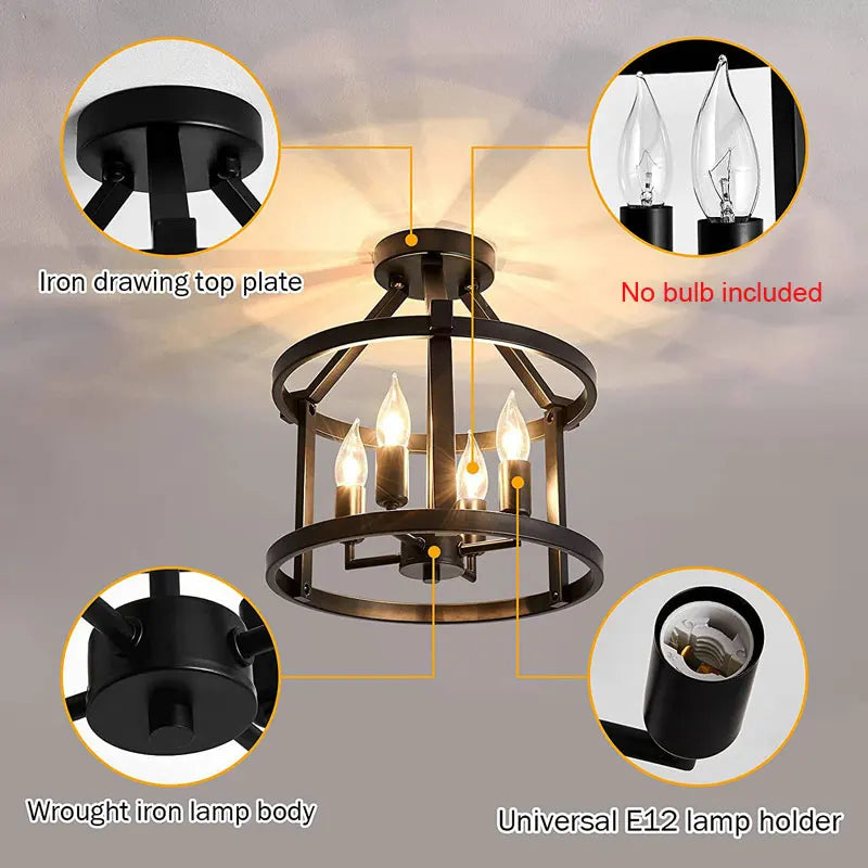 Afralia™ Vintage Chandelier Ceiling Light, Farmhouse Dining Room Pendant Lamp