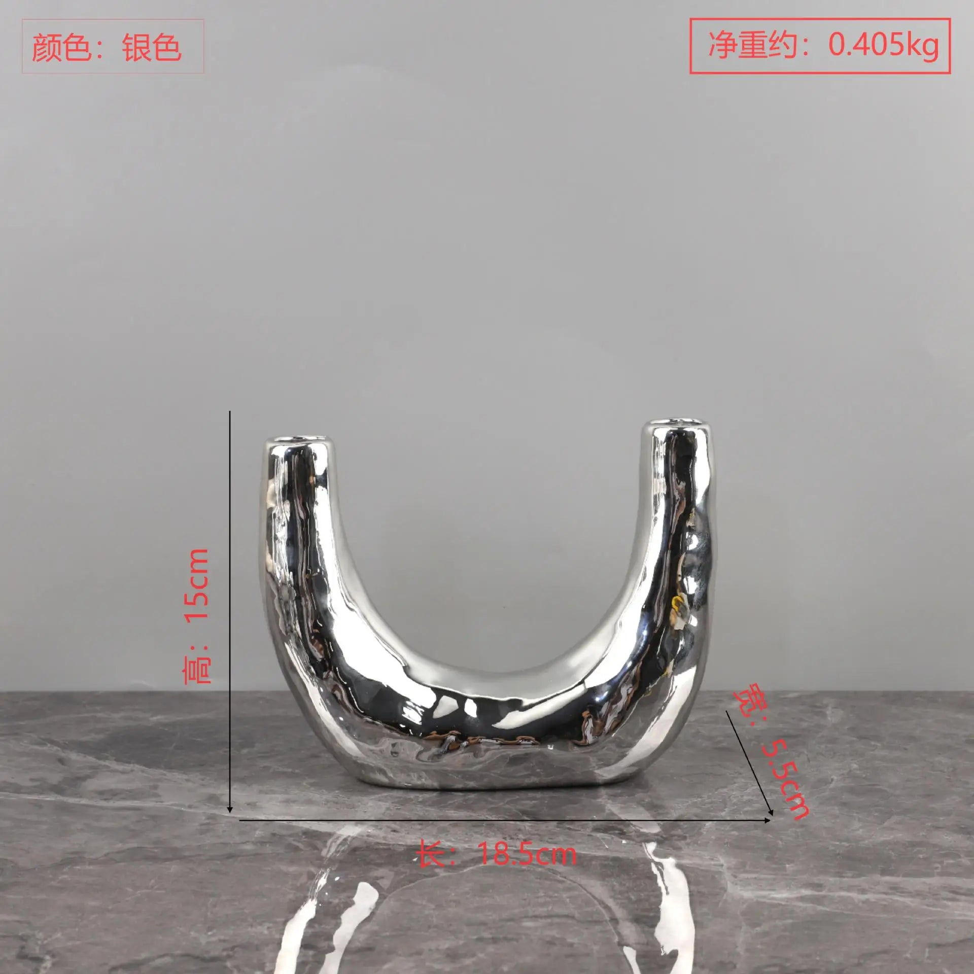 Afralia™ Silver Resin Geometric Candle Holder Candelabrum for Home Decor & Weddings