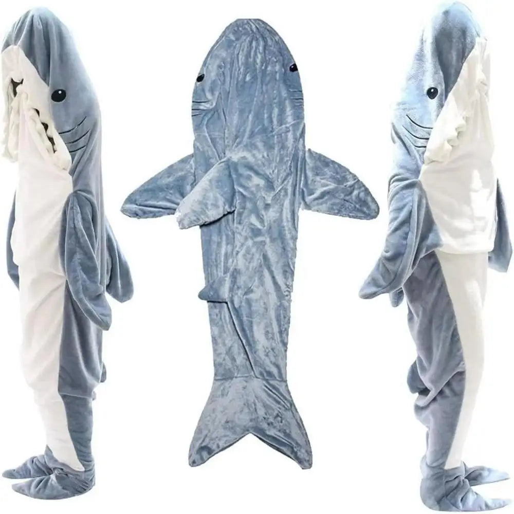 Afralia™ Shark Blanket Sleeping Bag Cosplay Onesies Costume Homewear Pajamas Blanket Office Nap