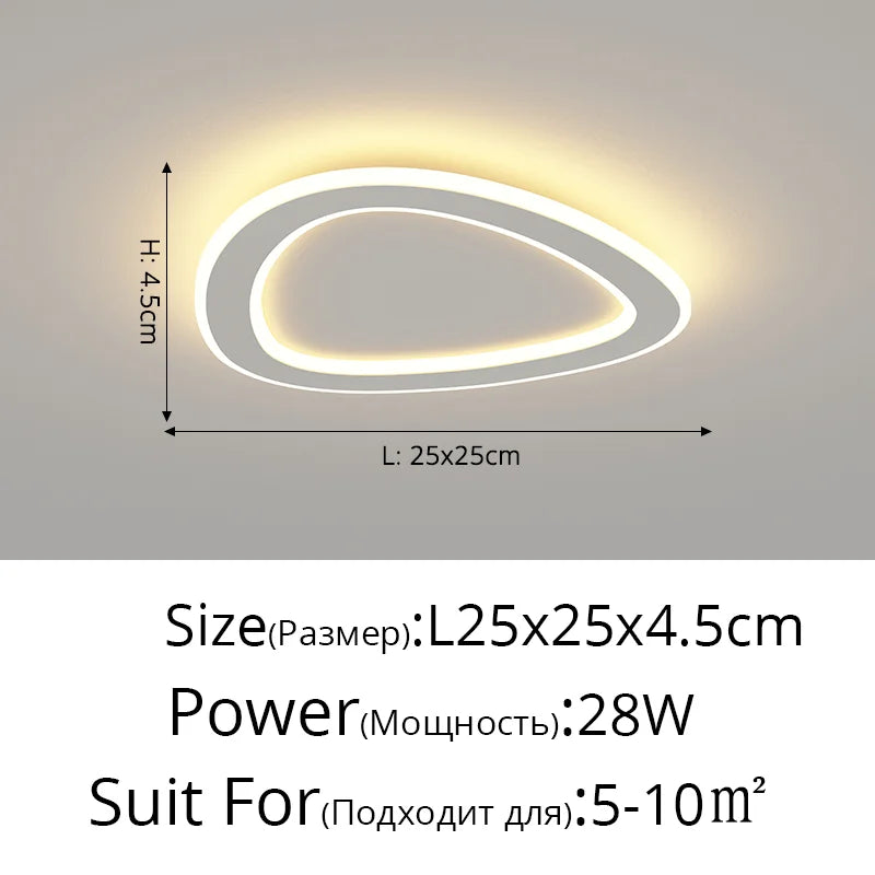 Afralia™ Square LED Ceiling Light 25cm Diameter for Home Kitchen Indoor Lighting