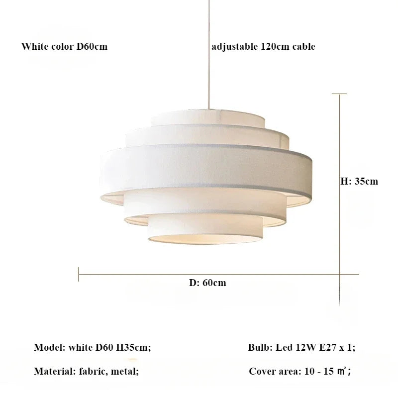 Afralia™ Minimalist Fabric Pendant Chandelier for Bedroom and Bar - LED Ceiling Lamp