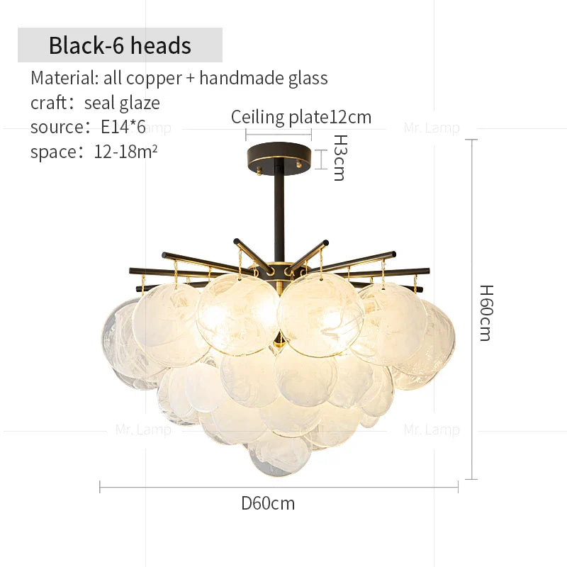 Afralia™ Modern Black Gold All-Copper Chandelier for Living Room Restaurant Nordic Minimalist