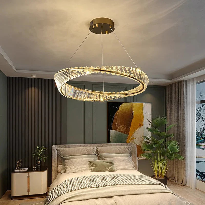 Afralia™ Crystal Chandelier: Luxury Pendant Lamp for Living Room and Bedroom