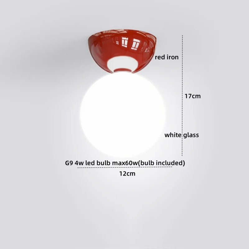 Afralia™ Iron Glass LED Ceiling Lights Modern Home Decor Lighting G9 Lamparas