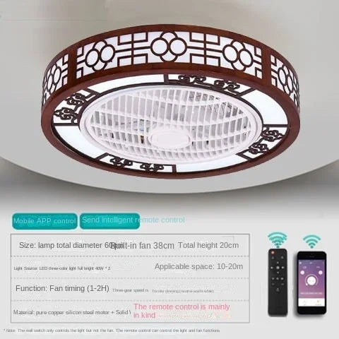 Afralia™ Integrated Invisible Ceiling Fan Lamp Chandelier for Living Room, Dining Room, Bedroom