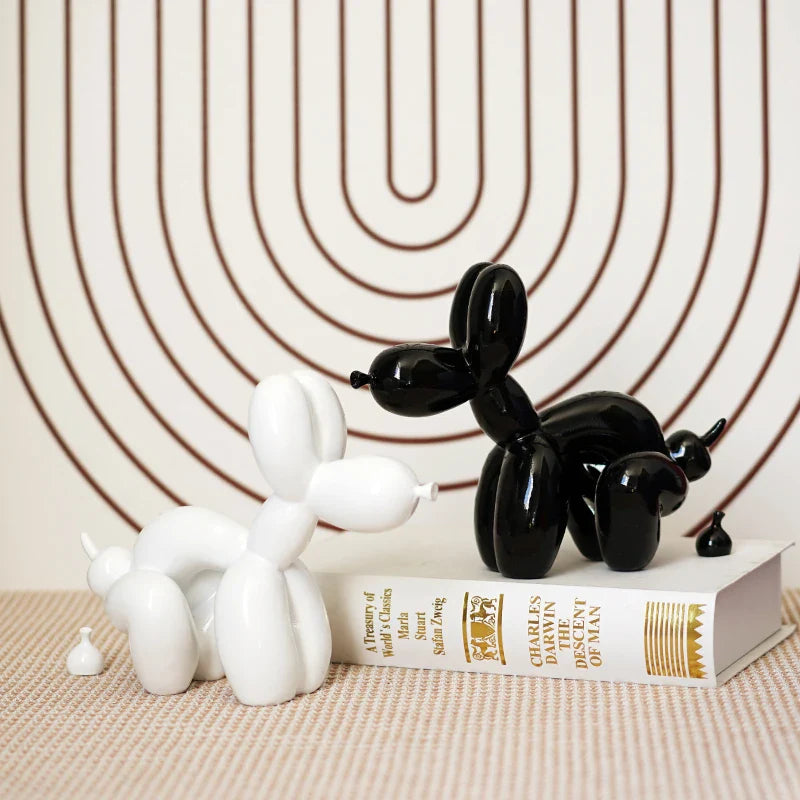 Afralia™ Poop Balloon Dog Resin Figurine | European Handicrafts for Home Decor