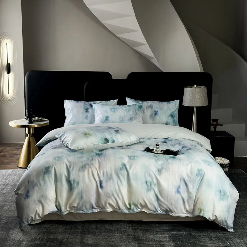 Afralia™ Silky Bedding Set with Digital Print for King Queen Bed - 4 Piece Set