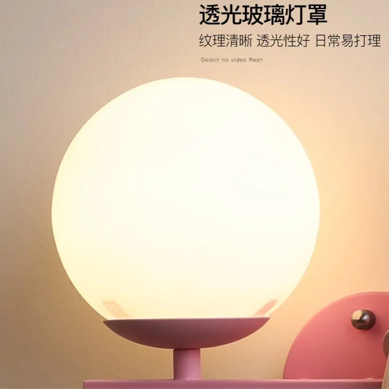 Afralia™ Rabbit Glass Ball LED Wall Lamp for Home Decor & Night Light