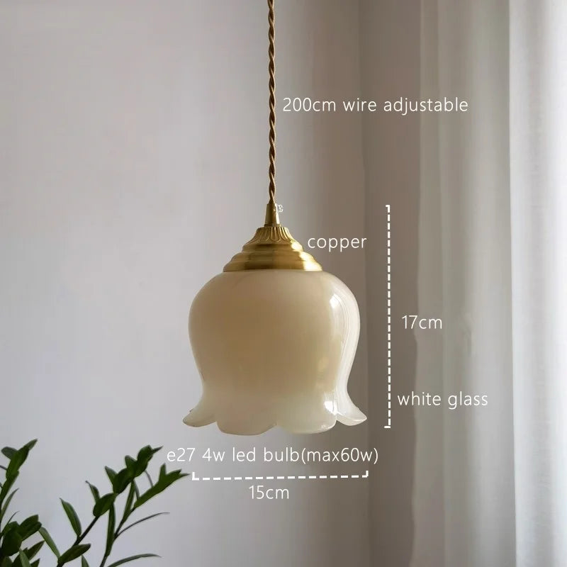 Afralia™ Glass Copper Led Pendant Light: Nordic Modern Loft Decor for Bedroom, Kitchen, Bar