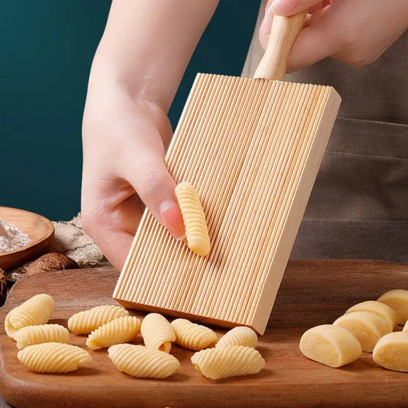 Afralia™ Wooden Butter Table for Homemade Pasta, Gnocchi Plate, Popsicles Included