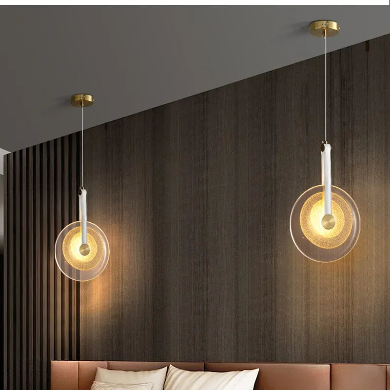 Afralia™ Circular Glass LED Chandelier - Modern Nordic Style for Home Decor