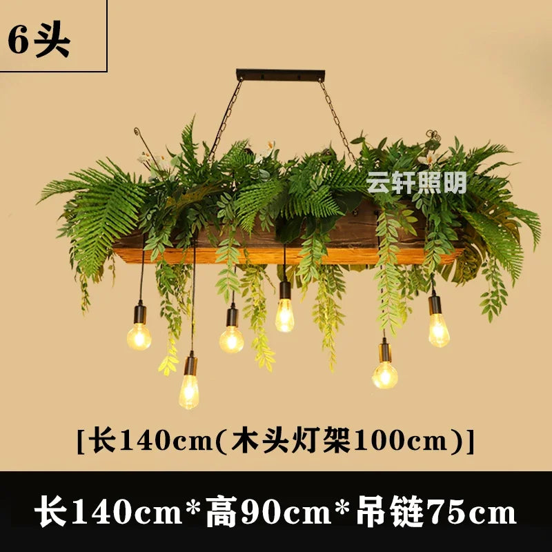 Afralia™ Retro Garden Pendant Light: Pastoral Industrial Style with Green Plants