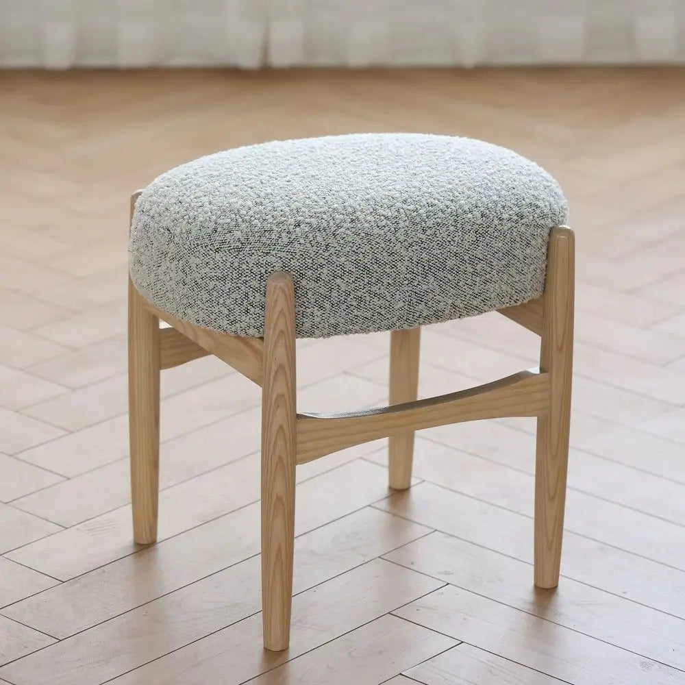 Afralia™ Ash Wood Makeup Bench Dressing Chair for Small Spaces