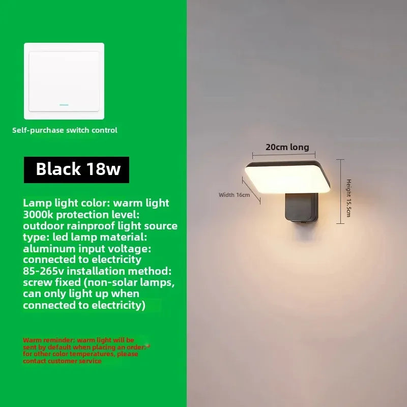 Afralia™ Modern Motion Sensor Porch Light - Waterproof Sconce for Exterior Wall, Balcony, Staircase