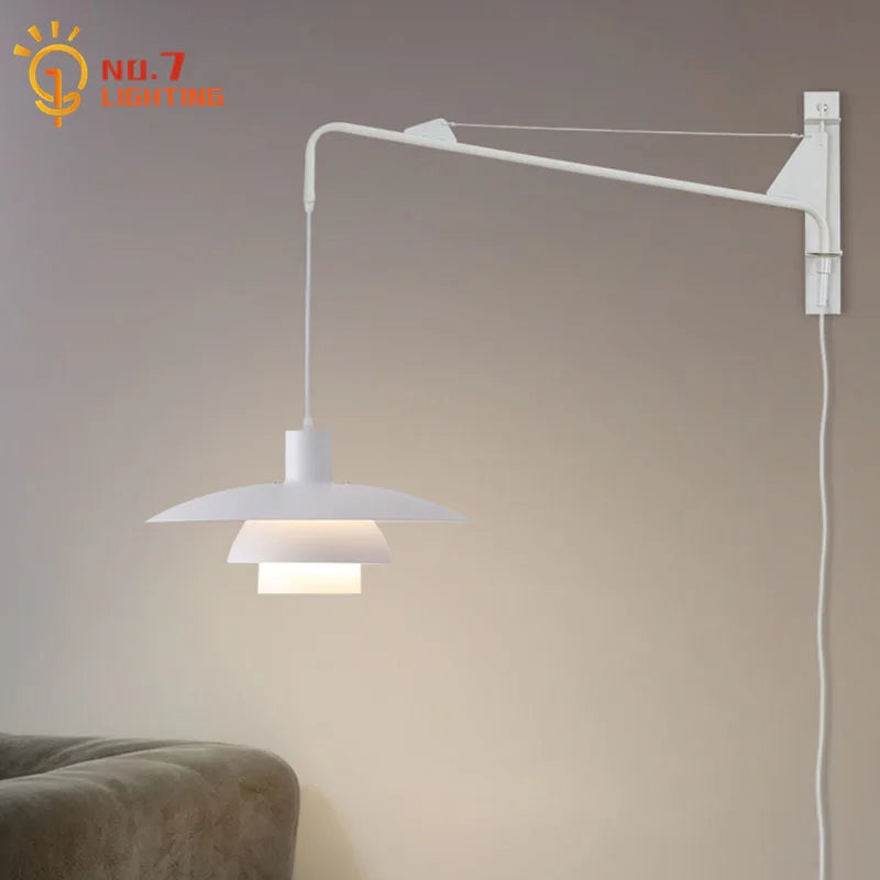 Afralia™ Cream Wind Rotating Wall Lamp Swing Arm for Interior Lighting