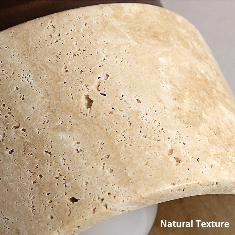 Afralia™ Yellow Stone Decor Ceiling Lamp for Lobby and Hotel Room Travertine Lights