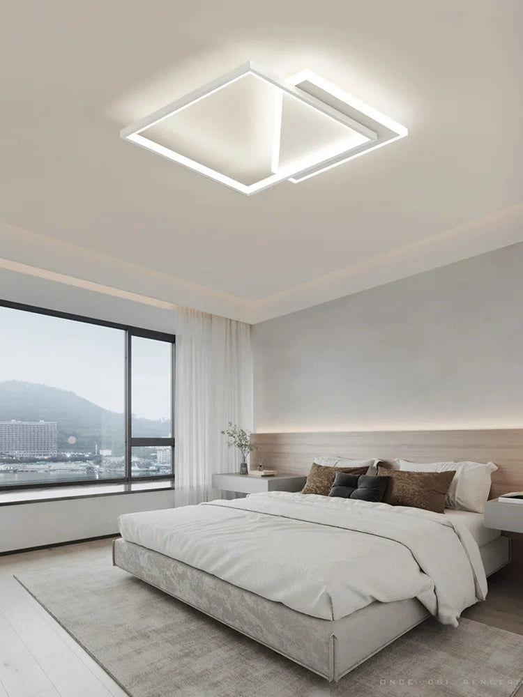 Afralia™ Geometric LED Ceiling Lamp | Modern Nordic Bedroom Study Light