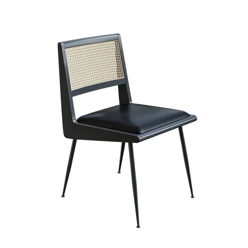 Afralia™ Rattan Plaited Backrest Dining Chair with Solid Wood Table