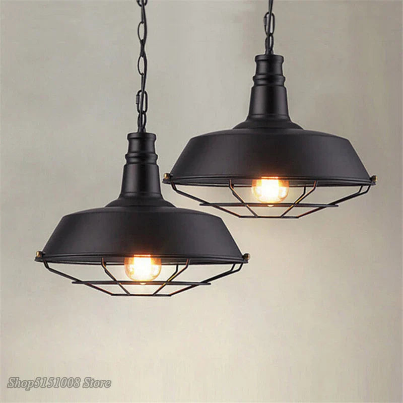 Afralia™ Iron Pendant Lights for Dining Room, Cafe, Clothing Store - Industrial Retro Loft Style