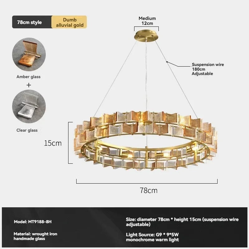 Afralia™ Luxury Glass Chandelier for Living Room Hotel Bedroom Bar Home Decoration